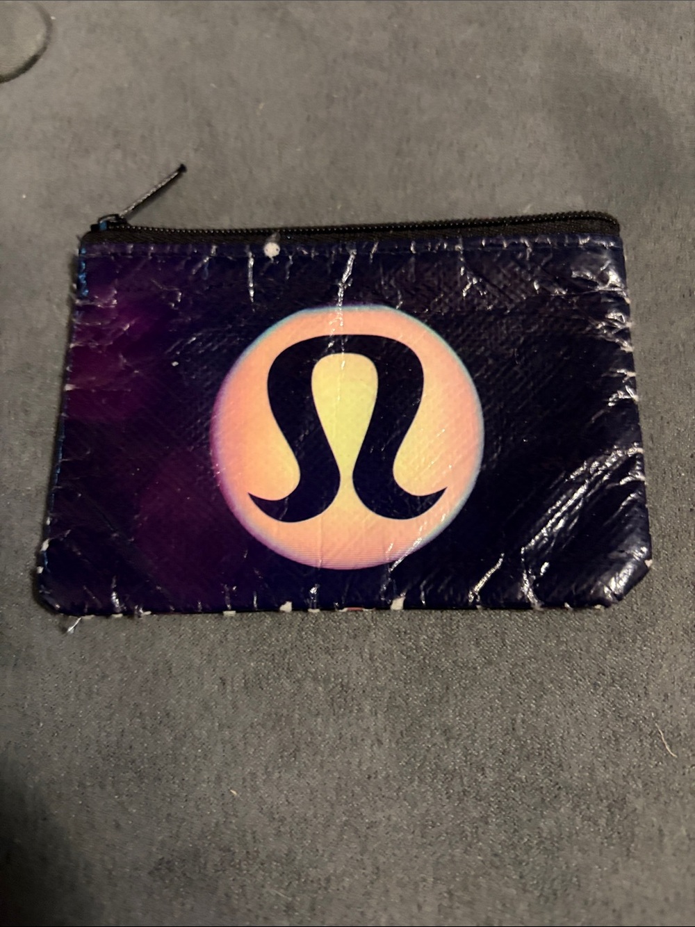lululemon athletica Black and Purple Zip Card Pouch with Gradient Logo